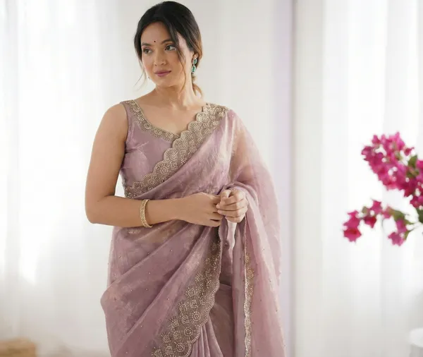 Nude_Pink_Embroidered_Georgette_Saree_With_Blouse_For_Women