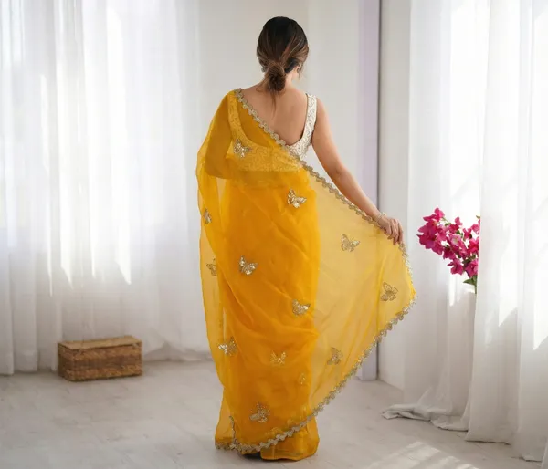 Yellow_Embroidered_Organza_Saree_For_Women