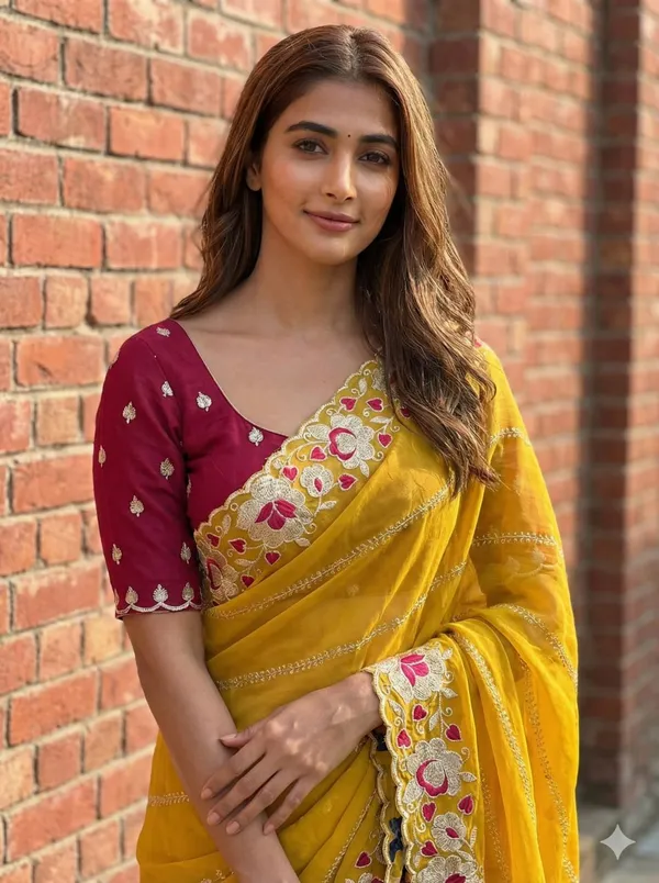Yellow_Embroidered_Georgette_Saree_For_Women