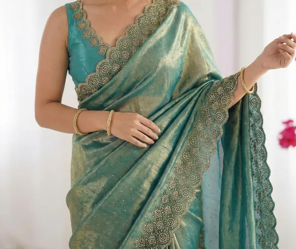 Sea_Green_Embroidered_Georgette_Saree_For_Women