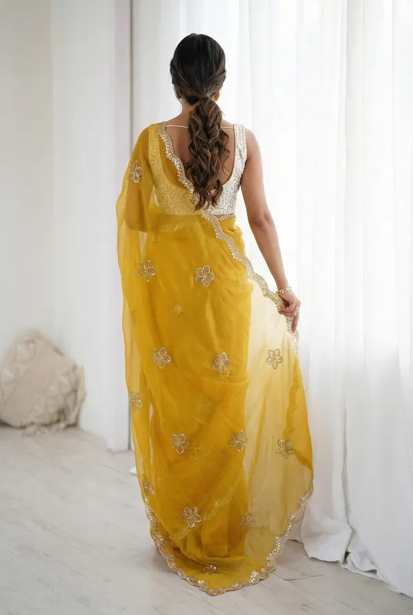 Yellow_Embroidered_Organza_Saree_For_Women