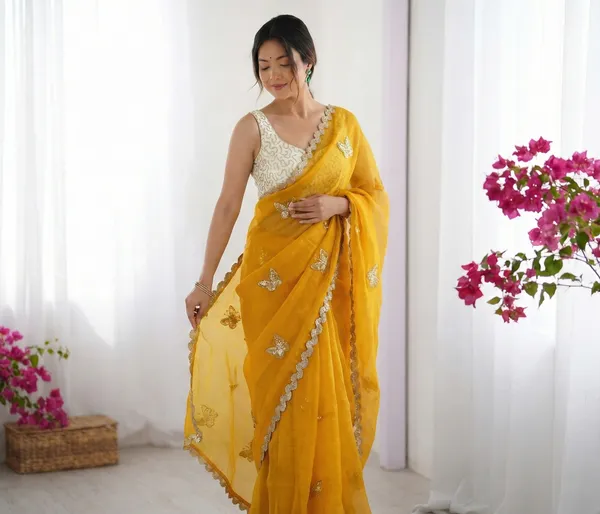 Yellow_Embroidered_Organza_Saree_For_Women
