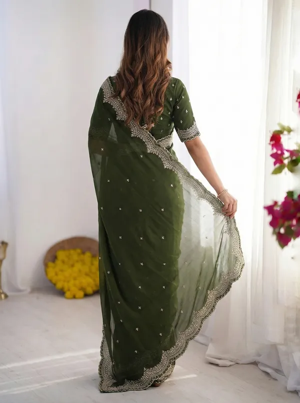 Green_Embellished_Georgette_Saree_For_Women