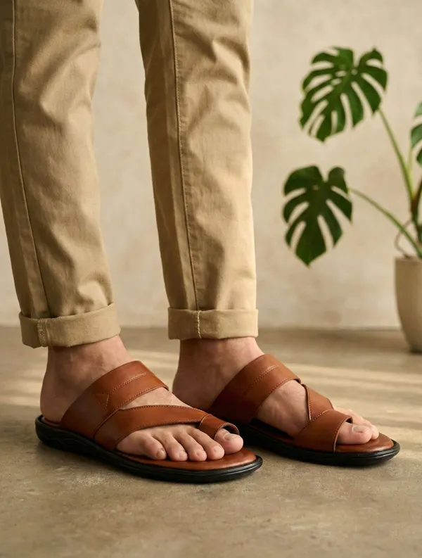 Tan_Genuine_Leather_Premium_Casual_Slippers_For_Men