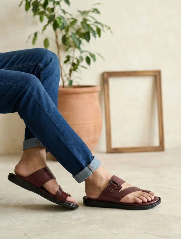 Brown_Genuine_Leather_Premium_Casual_Slippers_For_Men