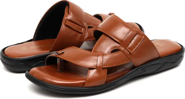 Tan_Leather_Solid_Premium_Slippers_For_Men