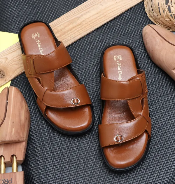 Tan_Leather_Solid_Premium_Slippers_For_Men