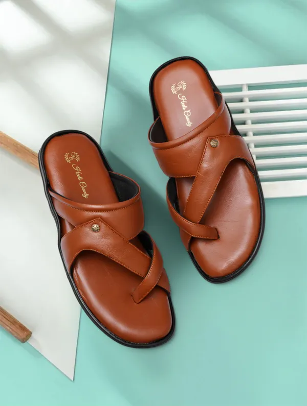 Tan_Genuine_Leather_Solid_Premium_Slippers_For_Men