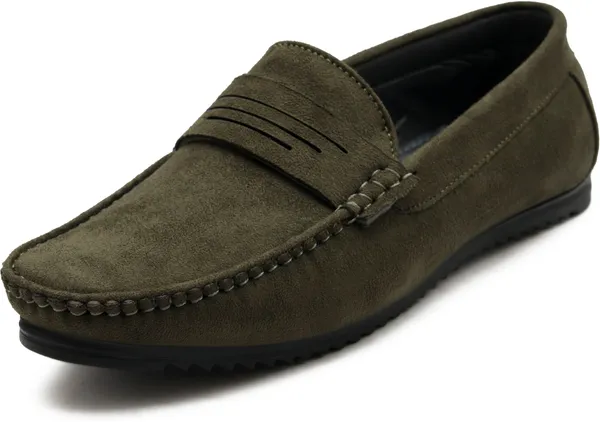 Olive_Green_Suede_Premium_Casual_Loafers_For_Men