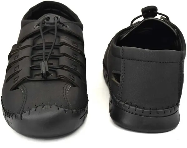 Black_Artificial_Leather_Premium_Casual_Slide_Sandal_For_Men