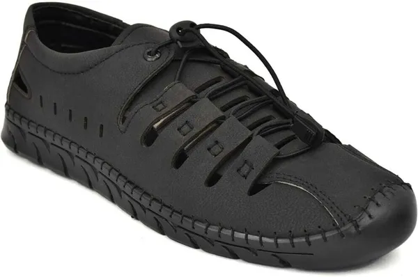 Black_Artificial_Leather_Premium_Casual_Slide_Sandal_For_Men