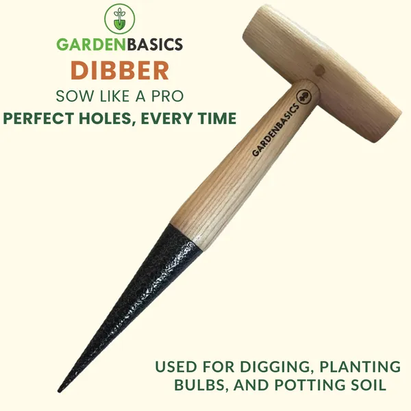 GARDENBASICS_Hand_Dibber_for_Plants_|_Dibbler_Tool_for_Planting_|_Garden_Hole_Punch_Tools_for_Planting_Seeds_|_Heavy_Duty_Seed_Dibber_Tool_|_Sow_Dibble_with_Wood_Handle_|_Gardening_Tools_for_Home