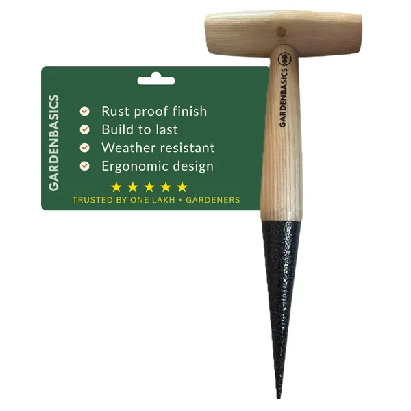 GARDENBASICS_Hand_Dibber_for_Plants_|_Dibbler_Tool_for_Planting_|_Garden_Hole_Punch_Tools_for_Planting_Seeds_|_Heavy_Duty_Seed_Dibber_Tool_|_Sow_Dibble_with_Wood_Handle_|_Gardening_Tools_for_Home
