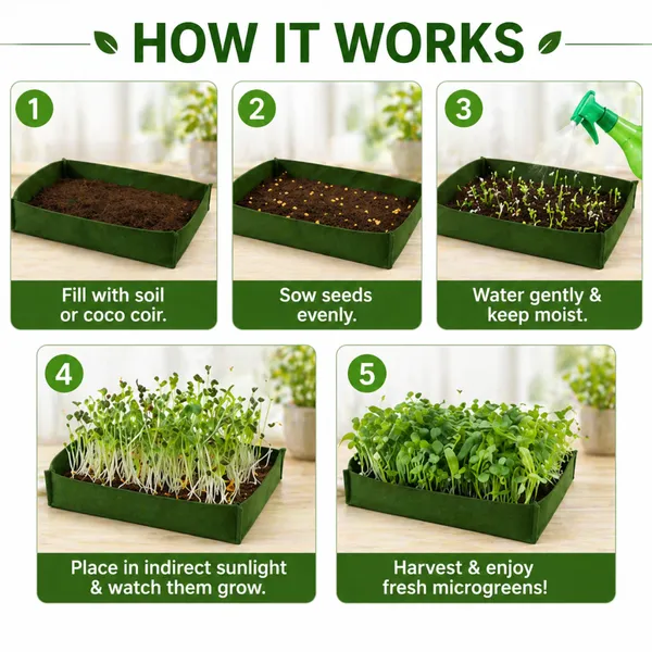 GARDENBASICS_400_GSM_Geo_Fabric_Microgreen_Growing_Tray_|_Hydroponics_Trays_|_Reusable_Breathable_Planter_for_Fast_&_Healthy_Microgreens_|_Growing_Kit_Base_|_Green_Heavy_Duty_Grow_Bed_(Pack_of_8)