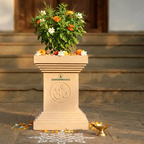 GARDENBASICS_Tulsi_Pot_for_Home_|_Heavy_Duty_Tulsi_Kota_|_UV_Protected_Tulsi_Planter_|_Pooja_Plants_Gamla_for_Office_|_Puja_Pots_|_Traditional_Tulasi_Stand_for_Indoor_&_Outdoor_Use_|_Sand_Dune