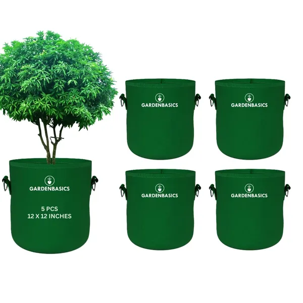 Geo_Fabric_Grow_Bags_|_400_Gsm_Thickened_Nonwoven_Plant_Grow_Bags_|_Grow_Pots_For_Plants_|_Planting_Bags_For_Vegetables_Growing_With_Handles_(5_Pcs_12_X_12_Inches)