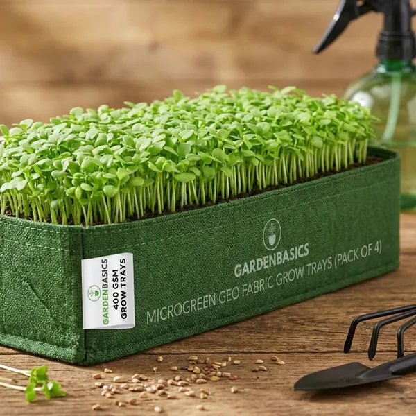 400_Gsm_Geo_Fabric_Microgreen_Growing_Tray_|_Grow_Bag_Trays_|_Reusable_Breathable_Planter_For_Fast_&_Healthy_Microgreens_|_Indoor_Growing_Kit_Base_|_Green_Heavy_Duty_Grow_Bed_(Pack_Of_4)