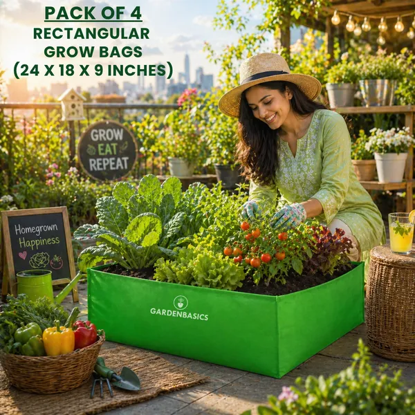 Hdpe_260_Gsm_Rectangular_Grow_Bag_(24X18X9_Inch)_|_Reusable_Uv_Stabilized_Grow_Bags_For_Terrace_Balcony_&_Kitchen_Garden_|_Heavy_Duty_Vegetable_Planter_|_Ideal_For_Leafy_Plant_&_Herbs