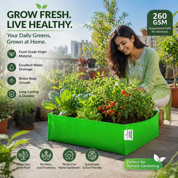 Hdpe_260_Gsm_Rectangular_Grow_Bag_(24X18X9_Inch)_|_Reusable_Uv_Stabilized_Grow_Bags_For_Terrace_Balcony_&_Kitchen_Garden_|_Heavy_Duty_Vegetable_Planter_|_Ideal_For_Leafy_Plant_&_Herbs
