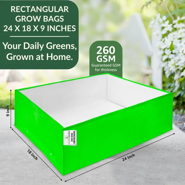 Hdpe_260_Gsm_Rectangular_Grow_Bag_(24X18X9_Inch)_|_Reusable_Uv_Stabilized_Grow_Bags_For_Terrace_Balcony_&_Kitchen_Garden_|_Heavy_Duty_Vegetable_Planter_|_Ideal_For_Leafy_Plant_&_Herbs
