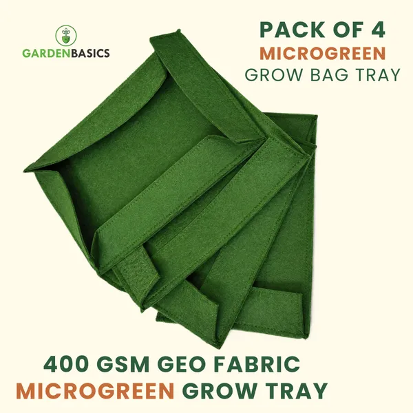 400_Gsm_Geo_Fabric_Microgreen_Growing_Tray_|_Grow_Bag_Trays_|_Reusable_Breathable_Planter_For_Fast_&_Healthy_Microgreens_|_Indoor_Growing_Kit_Base_|_Green_Heavy_Duty_Grow_Bed_(Pack_Of_4)