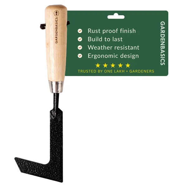GARDENBASICS_Patio_Weeder_Hand_tool_|_Weed_Remover_Tool_with_Wooden_Handle_|_Rust_Proof_Weeding_Tools_for_Gardening_|_Crack_Weeder_Removing_Tool_|_Heavy_Duty_|_Durable_|_Tools_for_Home_Garden