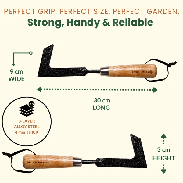 GARDENBASICS_Patio_Weeder_Hand_tool_|_Weed_Remover_Tool_with_Wooden_Handle_|_Rust_Proof_Weeding_Tools_for_Gardening_|_Crack_Weeder_Removing_Tool_|_Heavy_Duty_|_Durable_|_Tools_for_Home_Garden
