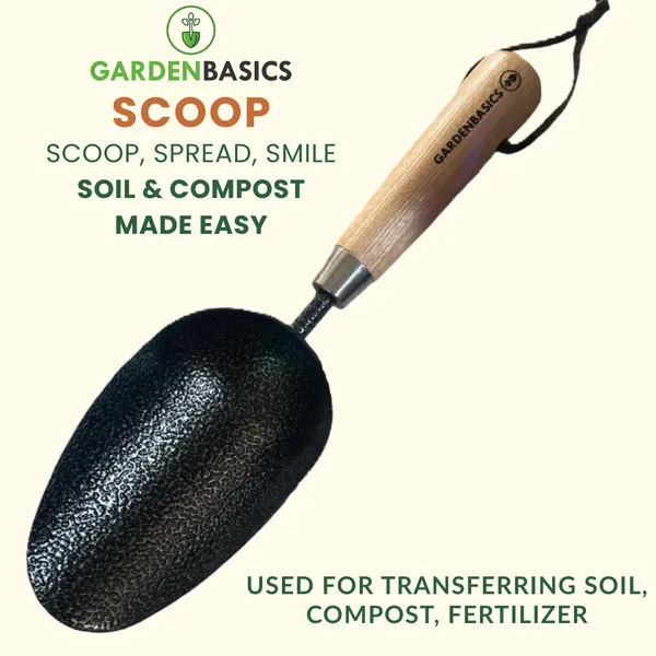 GARDENBASICS_Potting_Soil_Scoop_|_Heavy_Duty_Gardening_Tools_Scoop_|_Rust_Free_|_Bend-_Proof_Garden_Soil_Scoop_for_Transplanting,_Cultivation,_Composting_and_Planting_|_Garden_Scoop_Trowel_for_Home