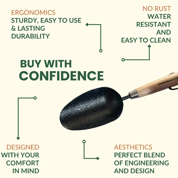 GARDENBASICS_Potting_Soil_Scoop_|_Heavy_Duty_Gardening_Tools_Scoop_|_Rust_Free_|_Bend-_Proof_Garden_Soil_Scoop_for_Transplanting,_Cultivation,_Composting_and_Planting_|_Garden_Scoop_Trowel_for_Home
