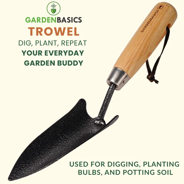 GARDENBASICS_Hand_Trowel_for_Gardening_|_Heavy_Duty_Gardening_Tools_Trowel_|_Garden_Trowel_for_Planting_|_Rust_Free_|_Wooden_Handle_|_Plant_tools_for_Home_Garden_|_Gardening_Tools_Gift_Set