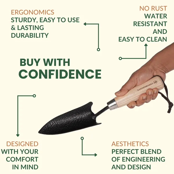 GARDENBASICS_Hand_Trowel_for_Gardening_|_Heavy_Duty_Gardening_Tools_Trowel_|_Garden_Trowel_for_Planting_|_Rust_Free_|_Wooden_Handle_|_Plant_tools_for_Home_Garden_|_Gardening_Tools_Gift_Set