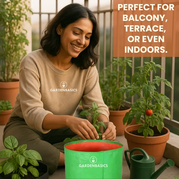 GARDENBASICS_Grow_Bags_–_260_GSM_|_Heavy_Duty_|_UV_Protected_|_HDPE_Plant_Pots_for_Home_Garden_|_Reusable_Plants_Growing_Bags_for_Terrace_Gardening_for_Vegetables_(5_Pcs,_9_X_12_Inches)