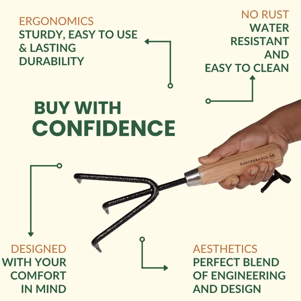 GARDENBASICS_Hand_Cultivator_for_Gardening_|_Heavy_Duty_Cultivation_Tool_|_Soil_Cultivator_for_Garden_|_Digging_Tools_for_Soil_|_Rust_Free_Plant_tools_for_Home_Garden_|_Gardening_Tools_Gift_Set