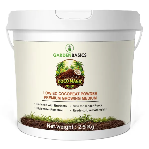 GARDENBASICS_COCO_MAGIC_Cocopeat_Powder_with_Added_Nutrients_|_Ready_to_Use_Organic_Growing_Medium_|_Better_Root_Growth,_Faster_Seed_Germination_|_Natural_Coco_Coir_Soil_Conditioner_for_Plants(2.5_kg)