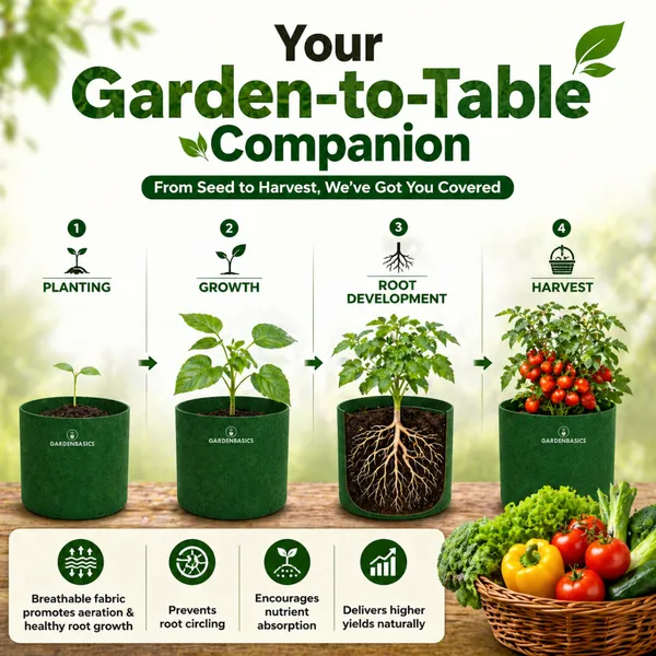 GARDENBASICS_Geo_Fabric_Grow_Bags_|_400_GSM_Thickened_Nonwoven_Plant_Grow_Bags_|_Grow_Pots_for_Plants_|_Planting_Bags_for_Vegetables_Growing_(10_Pcs,_9_X_9_Inches)