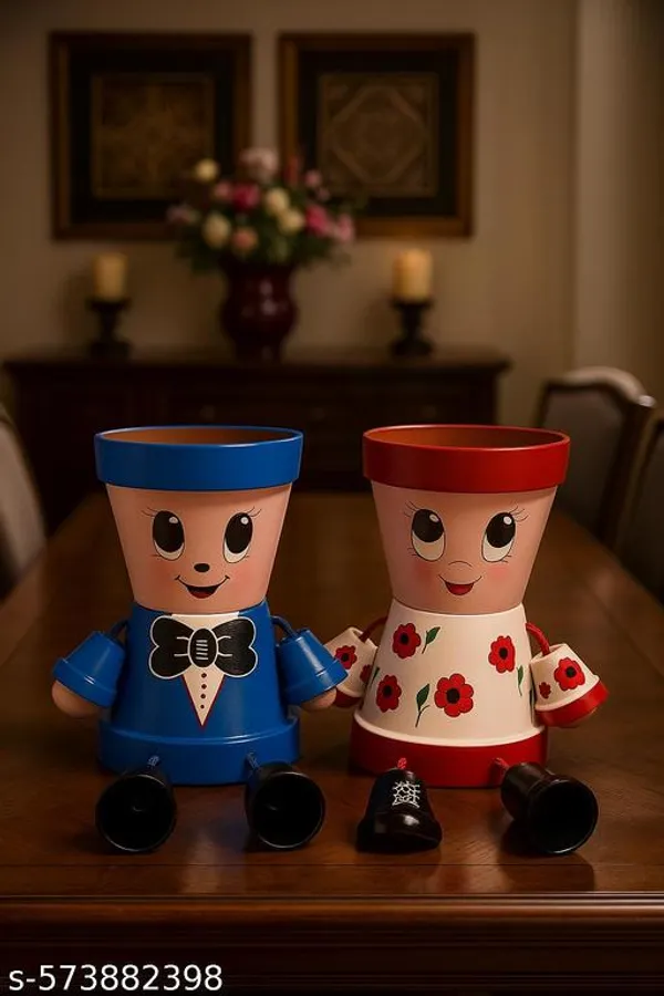 Multicolor_Premium_Handcrafted_Cute_Couple_Theme_Pot_Doll_Planter_Combo_Set_Of_2