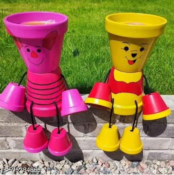 Multicolor_Piglet_Winnie_The_Pooh_Clay_Pot_Dolls_Handmade_Cartoon_Sitting_Planter_Showpieces_For_Kids_Room_Balcony_Garden_Decor_Combo_Of_2