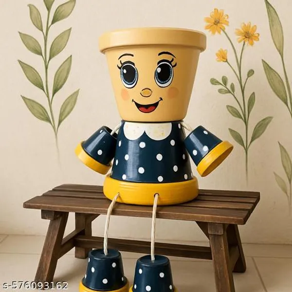 Multicolor_Attractive_Flower_Pots_With_Beautiful_Polka_Dots_Printed_For_Indoor_Outdoor_Decoration
