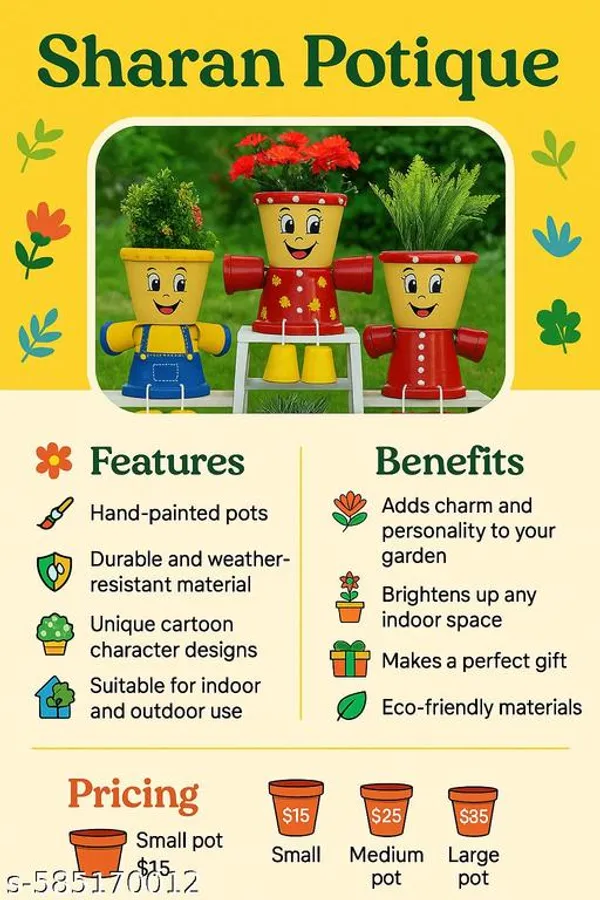 Multicolor_Sharan_Potique_Handcrafted_Smiling_Pot_People_Set_Trio_Decorative_Clay_Planters_For_Home_Garden_Plastic_Pot_Plants_Containers_Pack_Of_3