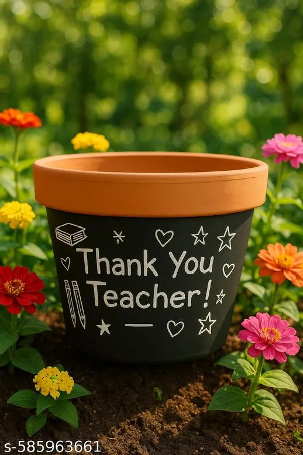 Black_Handmade_Teacher_Day_Gift_Pot_Personalized_Chalkboard_Planter_Sharan_Potique