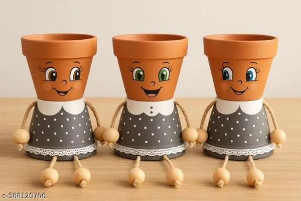Brown_And_Black_Handmade_Doll_Face_Terracotta_Planters_Cute_Decorative_Clay_Flower_Pots_With_Rope_Hands_Legs_Tabletop_Home_Decor_Showpiece_Pack_Of_3