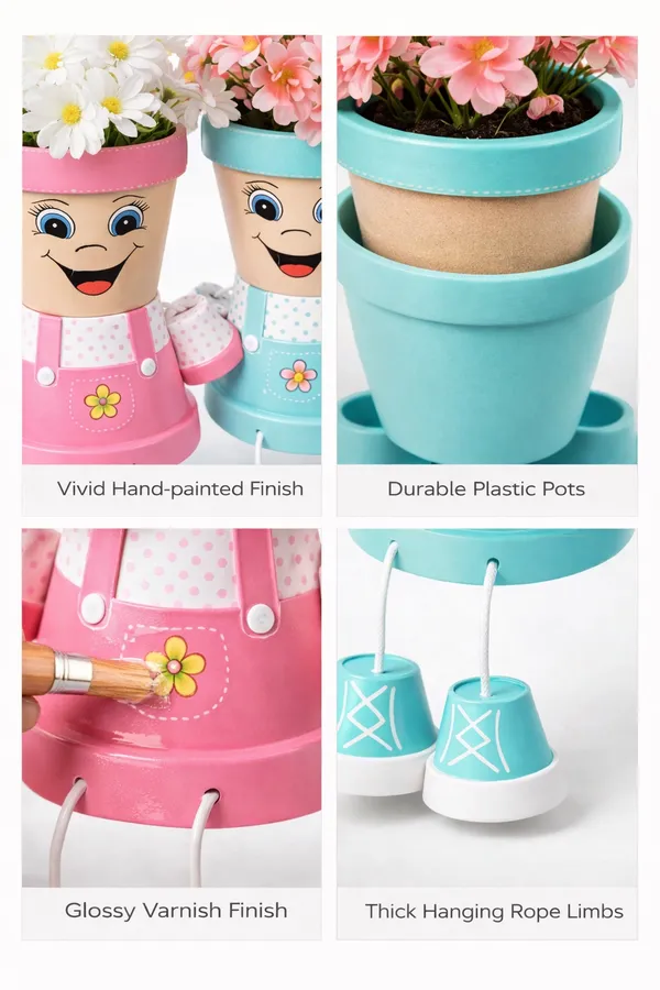Multicolor_Unique_Flower_Pot_Happy_Face_Plastic_Planters_Pack_Of_2