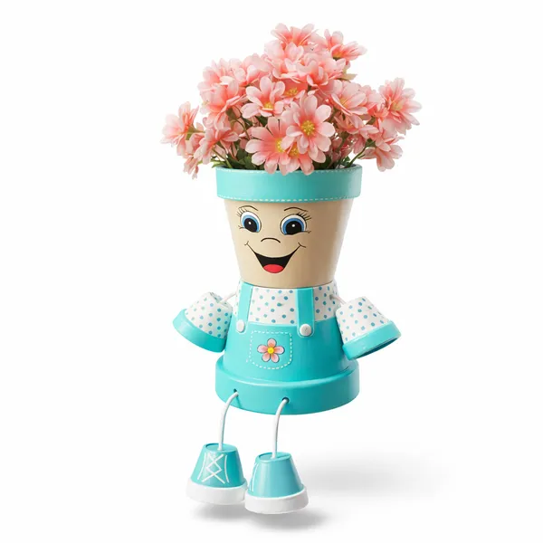 Multicolor_Unique_Flower_Pot_Happy_Face_Plastic_Planters_Pack_Of_2