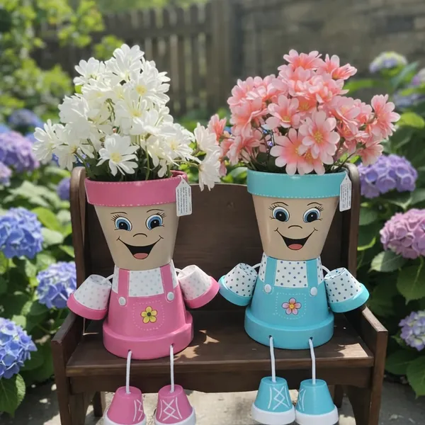 Multicolor_Unique_Flower_Pot_Happy_Face_Plastic_Planters_Pack_Of_2