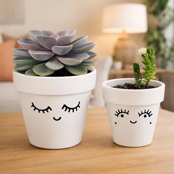 White_Hand_Painted_Cute_Face_Succulent_Pots_Set_Of_2_Potique