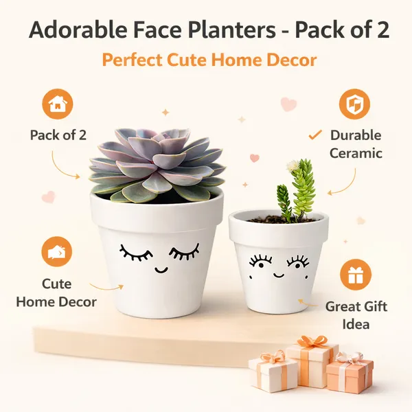 White_Hand_Painted_Cute_Face_Succulent_Pots_Set_Of_2_Potique