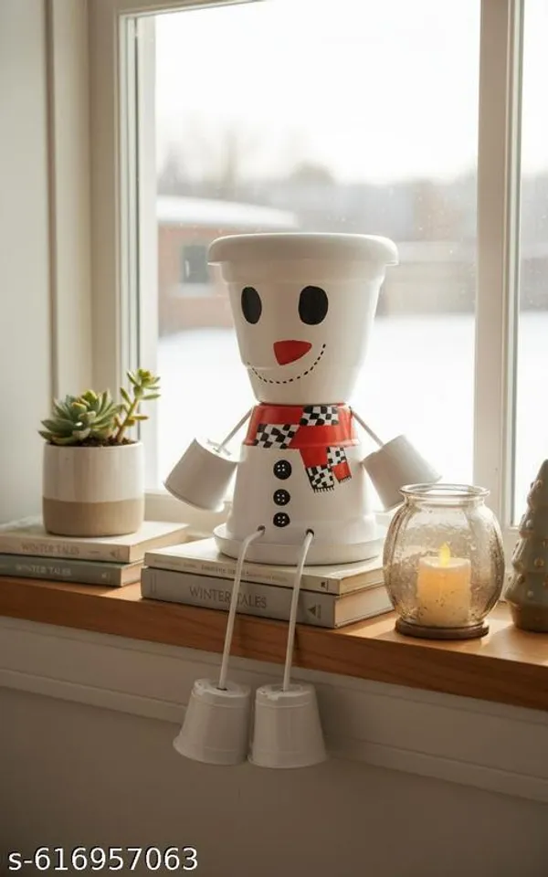 White_Snowman_Planter_Pot_Christmas_Decor_Winter_Garden_Decoration_Holiday_Gift_For_Plant_Lovers_Ceramic_Style_Planter