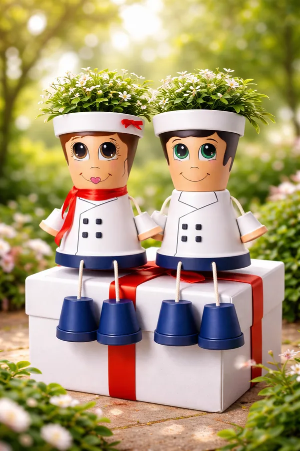 White_Premium_Chef_Couple_Planters_Pot