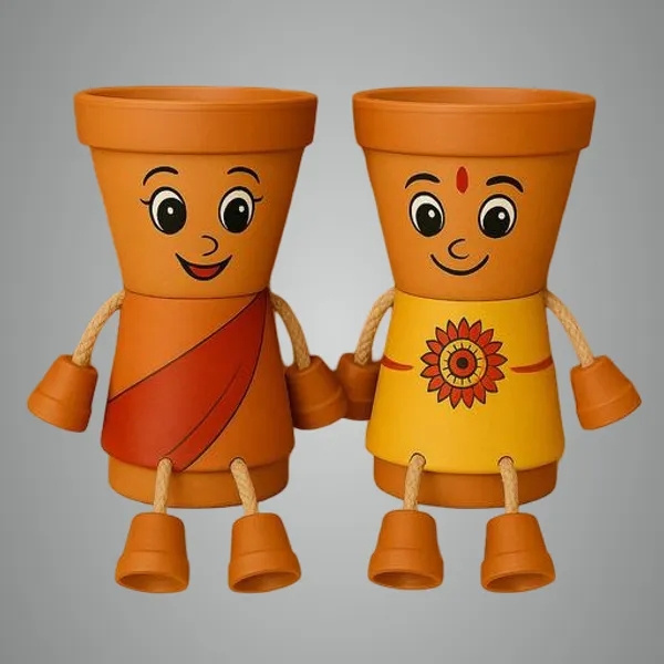 Multicolor_Traditional_Pot_Doll_Combo_Rajasthani_Theme_Planter_Dolls_Home_Decor_Handmade_Terracotta_Pack_Of_2