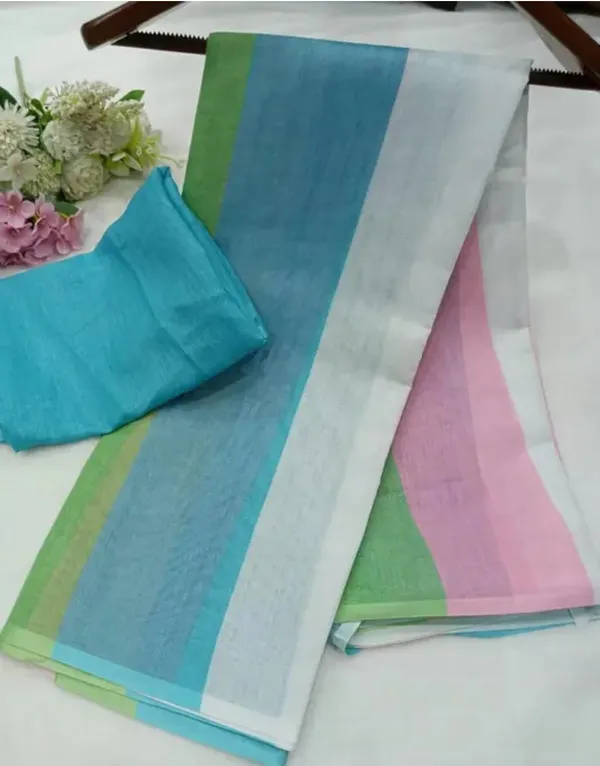 Linen_Multicolour_Linen_Striped_Saree_For_Women